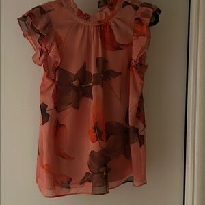 Floral Ruffle Sleeve Blouse